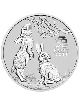 2023 2 oz Silver Lunar Year of The Rabbit BU Perth Mint Australia In Cap