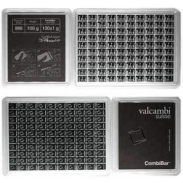 100 GRAM SILVER COMBI BAR VALCAMBI