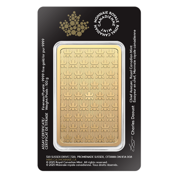 100 Gram Gold Bar Royal Canadian Mint