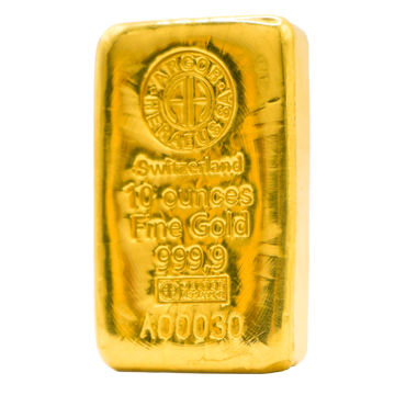 10 OZ GOLD CAST BAR ARGOR-HERAEUS