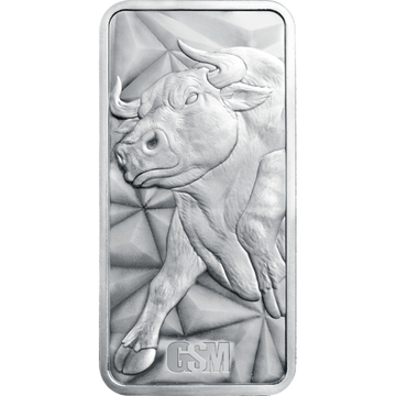 10 OZ SILVER BAR BULL AND BEAR GOLDEN STATE MINT