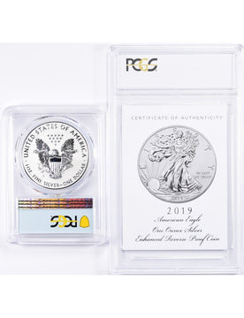 2019-S Enhanced Reverse Proof Silver Eagle PCGS PR70 FDOI COA