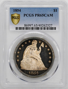 1854 Liberty Seated Dollars PCGS PR65