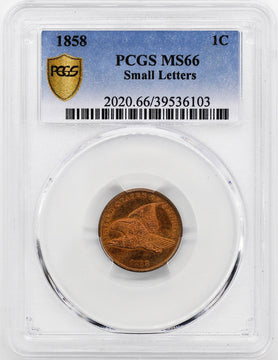 1858 Flying Eagle Cent PCGS MS66