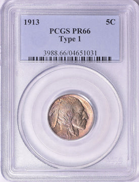 1913 Buffalo Nickel Type 1 PCGS PR66 Toned