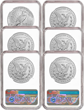 2021 Morgan Peace Dollar First Releases NGC MS70 6-pc Complete Set