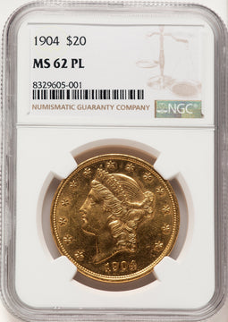 1904 $20 PL Liberty Double Eagle NGC MS62