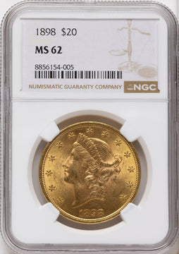 1898 $20 Liberty Double Eagle NGC MS62 1898 $20 Liberty Double Eagle NGC MS62
