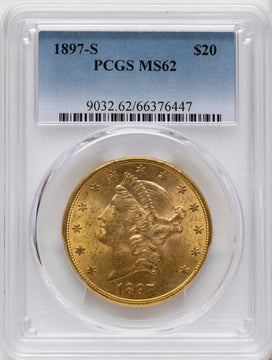 1897-S $20 Liberty Double Eagle PCGS MS62 1897-S $20 Liberty Double Eagle PCGS MS62