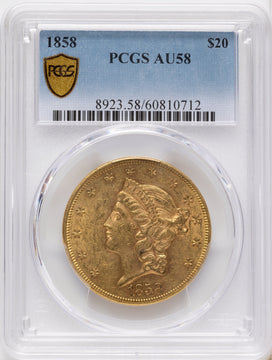 1858 $20 Liberty Double Eagle PCGS AU58 1858 $20 Liberty Double Eagle PCGS AU58
