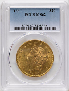 1860 $20 Liberty Double Eagle PCGS MS62 1860 $20 Liberty Double Eagle PCGS MS62