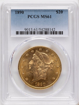 1890 $20 Liberty Double Eagle PCGS MS61 1890 $20 Liberty Double Eagle PCGS MS61