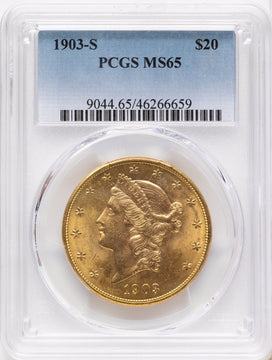 1903-S $20 Liberty Double Eagle PCGS MS65 1903-S $20 Liberty Double Eagle PCGS MS65