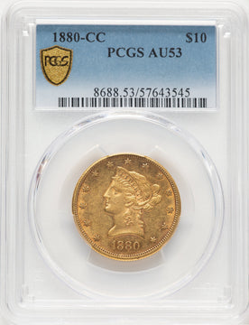 1880-CC $10 Liberty Eagle PCGS AU53