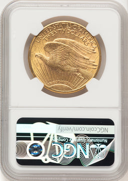 1914-D $20 Brown Label Saint-Gaudens Double Eagle NGC MS63