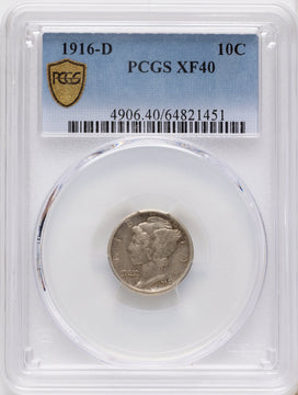 1916-D 10C Mercury Dime PCGS XF40 1916-D 10C Mercury Dime PCGS XF40