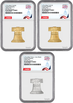 2026-P Freedom Ringing Liberty Bell 3-Coin Set FDI NGC PF69 Congress