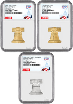 2026-P Freedom Ringing Liberty Bell 3-Coin Set FDI PR70 Congress 250 Label