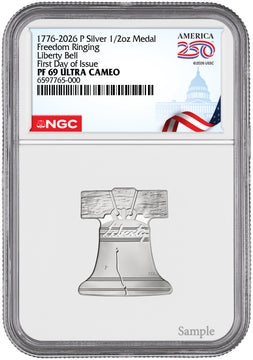 2026-P Freedom Ringing Liberty Bell Silver Medal FDI NGC PF69 Congress 2026-P Freedom Ringing Liberty Bell Silver Medal FDI NGC PF69 Congress