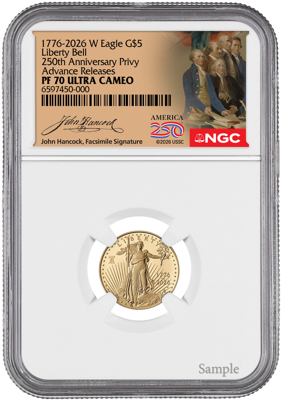 2026-W Tenth Ounce Proof Gold Eagle Liberty Bell AR NGC PF70UCAM