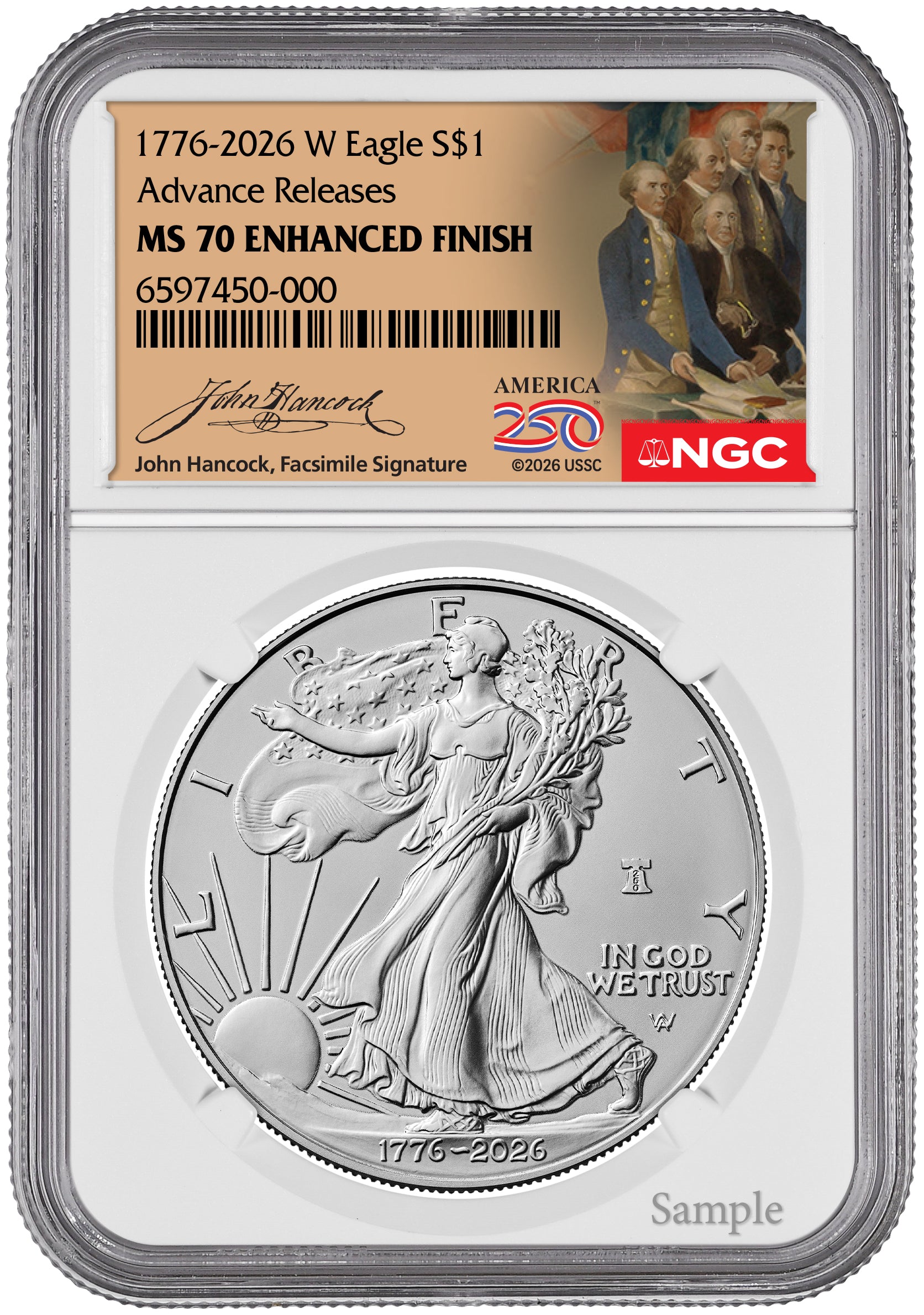 【PCGS MS67★唯一TOP最高鑑定】王太后記念 完全未使用 超希少26 2026-W Enhanced Silver Eagle Advanced Releases NGC MS70 Hancock