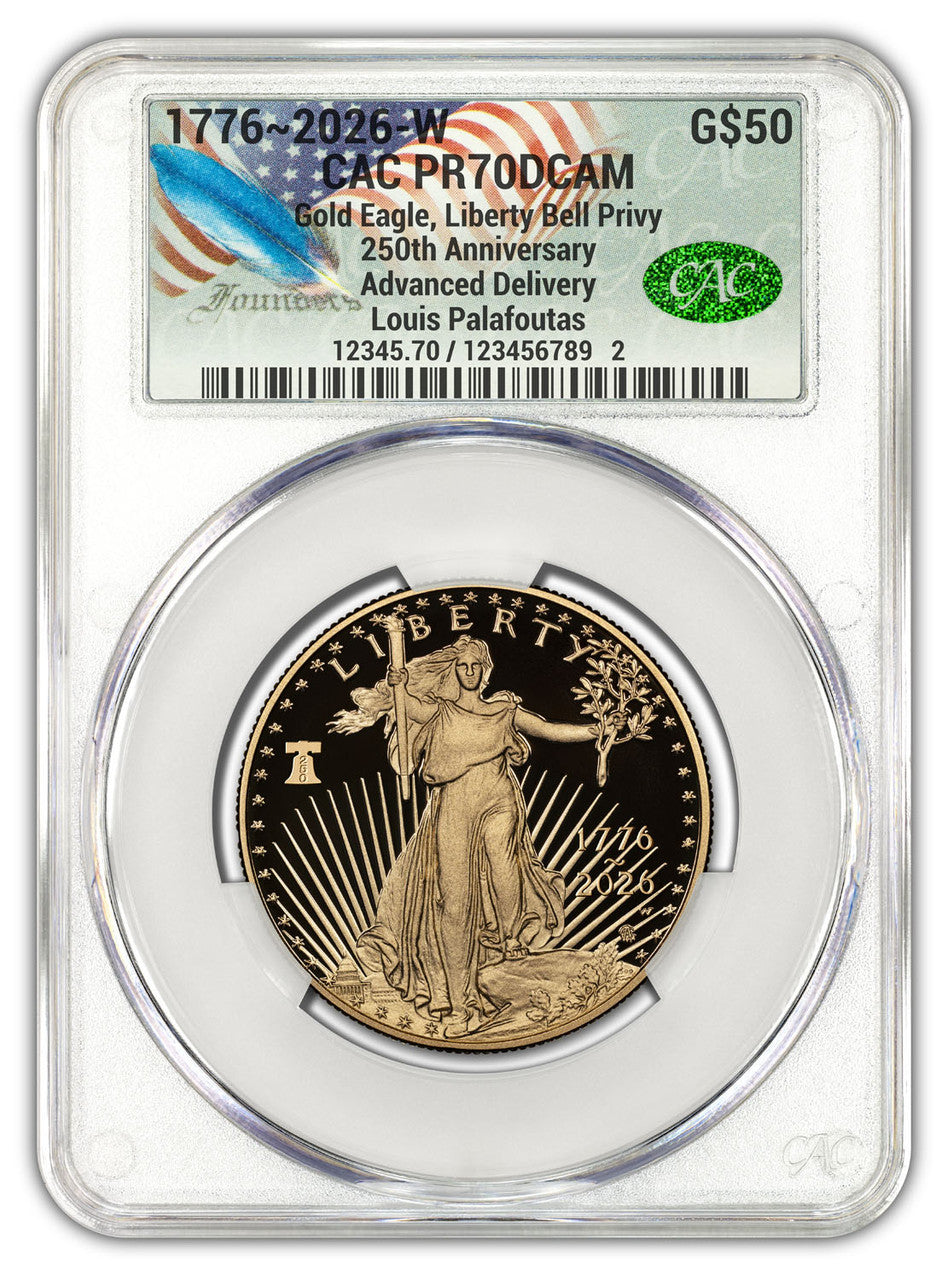 2026-W Proof Gold Eagle Liberty Bell AD CAC Founders PF70UCAM