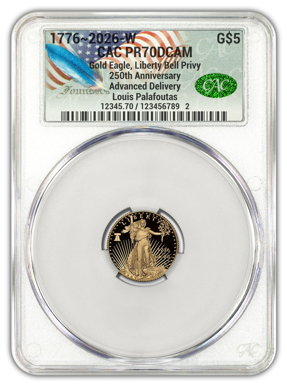 2026-W Tenth Ounce Proof Gold Eagle Liberty Bell AD CAC Founders