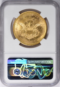 1857-S $20 SS Central America A4-3 Spiked Shield NGC MS66+ CAC