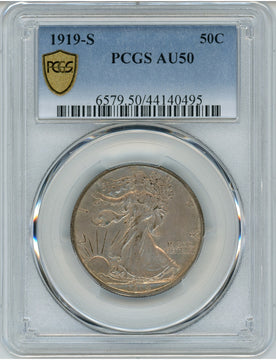1919-S 50C Walking Liberty Half Dollar PCGS AU50