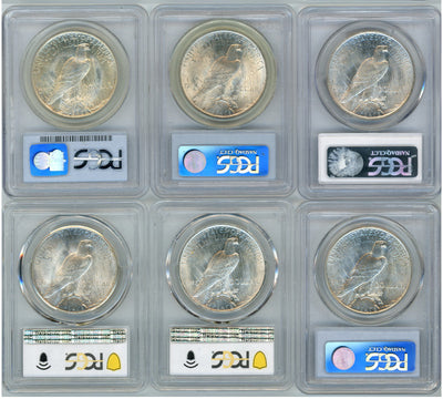 1921-1935 Peace Dollar PCGS Mint State 24 Coin Set