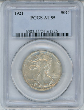 1921 50C Walking Liberty Half Dollar PCGS AU55