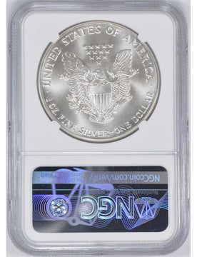 1986-S Silver American Eagle NGC MS70 Bridge Label - Low Mintage