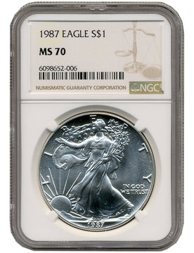 1987 American Silver Eagle NGC MS70 - Pop 906