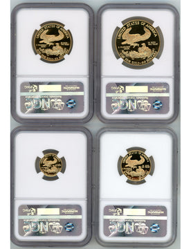 1991-P Gold Eagle Proof 4-Coin Year Set NGC PF70 Ed Moy Signed