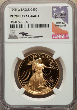 1995-W Complete 4 Coin American Gold Eagle 10th Anniversary Set NGC PF70UCAM
