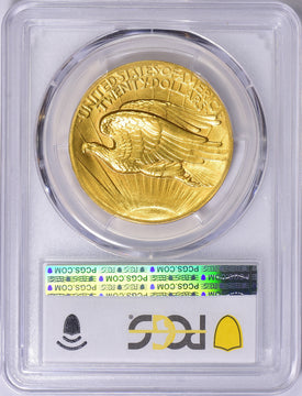 1907 $20 Flat Rim High Relief Double Eagle PCGS MS66