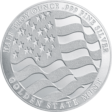 1/2 OZ SILVER ROUND EAGLE GOLDEN STATE MINT
