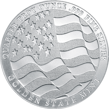 1/4 OZ SILVER ROUND EAGLE GOLDEN STATE MINT