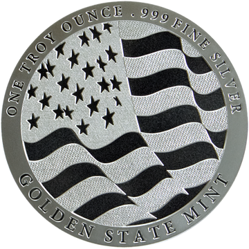 1 OZ SILVER ROUND EAGLE GOLDEN STATE MINT
