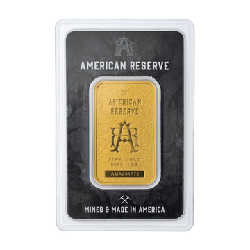 1 oz American Reserve Columbia Goddess Gold Bar New
