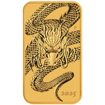 2025 1 oz Gold Perth Mint Dragon Rectangular Coin