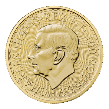2023 1 oz British Gold Britannia Coin King Charles Obverse BU