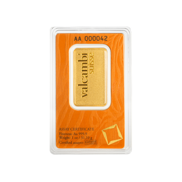 1 OZ GOLD BAR VALCAMBI MATTE FINISH