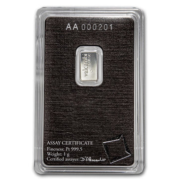 1 GRAM PLATINUM BAR VALCAMBI