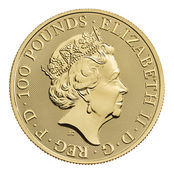 2022 1 OZ GOLD TUDOR BEASTS LION OF ENGLAND