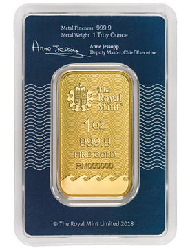 1 oz British Gold Britannia Bar w/ Assay