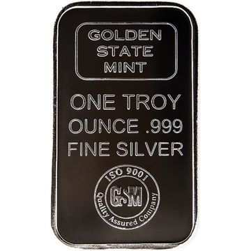 1 OZ SILVER BAR GOLDEN STATE MINT