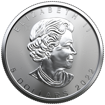 2022 1 oz Canadian Silver Maple Leaf $5 Coin .9999 Fine BU
