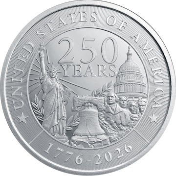 1 OZ SILVER ROUND 250TH ANNIVERSARY GOLDEN STATE MINT