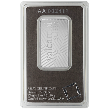 1 oz Platinum Bar Valcambi